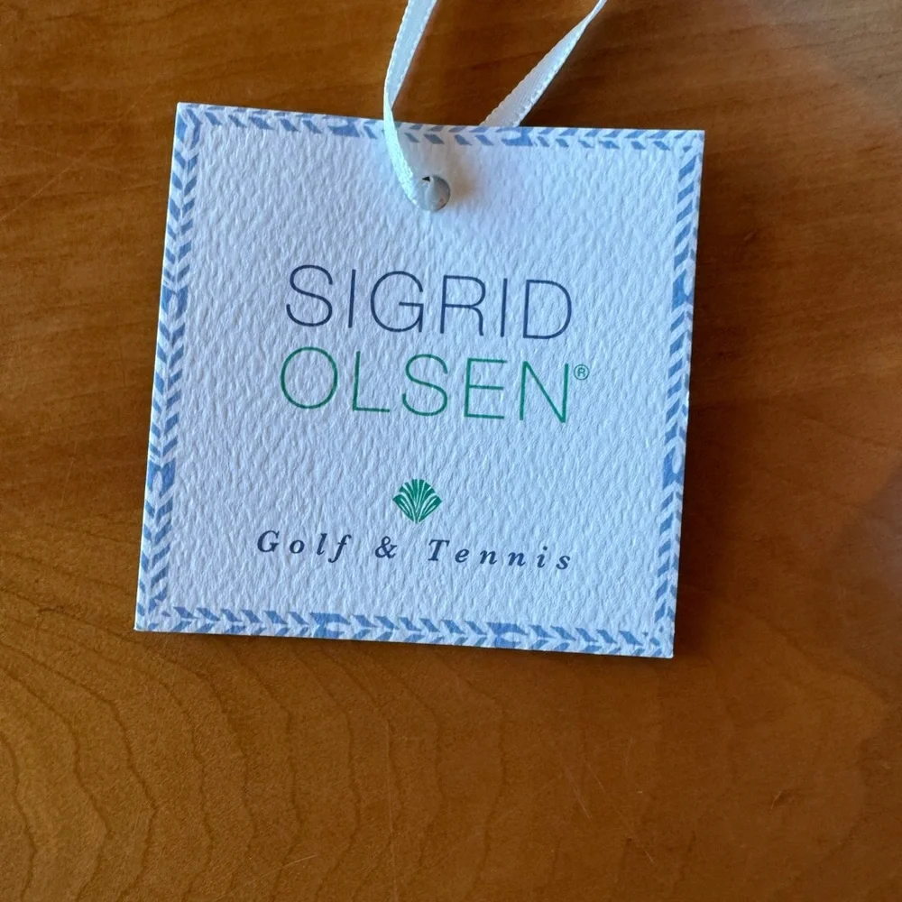 Sigrid Olsen Women’s NWT Size Large Tennis Golf Blue White Leaf Athletic‎ Skort